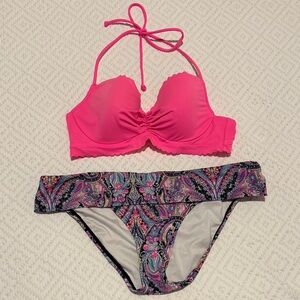 Victoria's Secret Hot Pink and Paisley Bikini